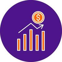 Stock Market Line Filled Circle Icon vector