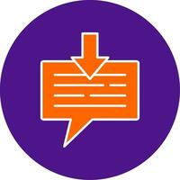 Received Message Line Filled Circle Icon vector
