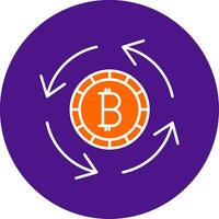 circular economía línea lleno circulo icono vector