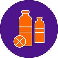 No Plastic Bottles Line Filled Circle Icon vector