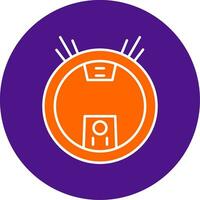 Robot Vacuum Line Filled Circle Icon vector