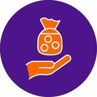 Zakat Line Filled Circle Icon vector