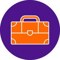Suitcase Line Filled Circle Icon vector