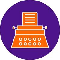 Typewriter Line Filled Circle Icon vector