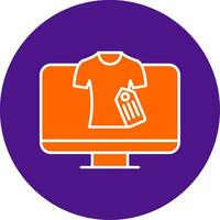 Online Shopping Line Filled Circle Icon vector