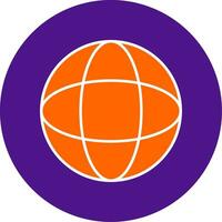 Globe Line Filled Circle Icon vector