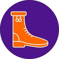 Rain Boots Line Filled Circle Icon vector