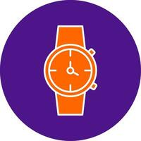 Watch Line Filled Circle Icon vector