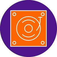 Turntable Line Filled Circle Icon vector