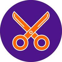 scissor Line Filled Circle Icon vector