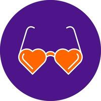 Heart Glasses Line Filled Circle Icon vector