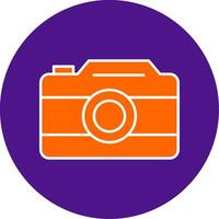 Photo Camera Line Filled Circle Icon vector