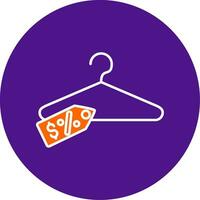 Clothes Hanger Line Filled Circle Icon vector