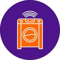 Smart Washing Machine Line Filled Circle Icon vector