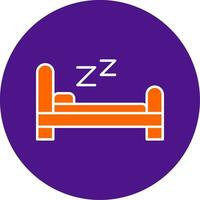 Bed Line Filled Circle Icon vector