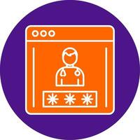 Log In Line Filled Circle Icon vector