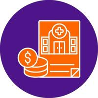 Hospital Budget Line Filled Circle Icon vector