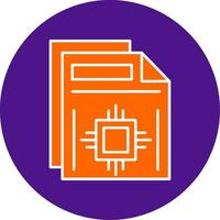 Document Line Filled Circle Icon vector