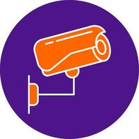 Security Camera Line Filled Circle Icon vector