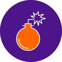 Bomb Line Filled Circle Icon vector