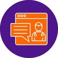 Online Doctor Line Filled Circle Icon vector