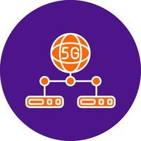 Network Server Line Filled Circle Icon vector