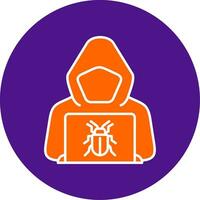 Hacker Line Filled Circle Icon vector