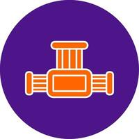Hosepipe Line Filled Circle Icon vector