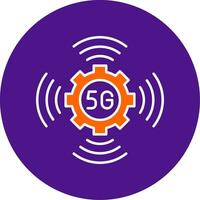 5G Line Filled Circle Icon vector