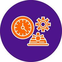 Working Hours Line Filled Circle Icon vector