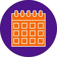 Calendar Line Filled Circle Icon vector