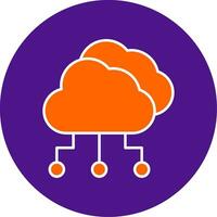 Cloud Computing Line Filled Circle Icon vector