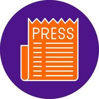 Press Release Line Filled Circle Icon vector