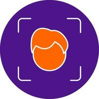 Face Scan Line Filled Circle Icon vector