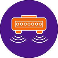 Motion Sensor Line Filled Circle Icon vector
