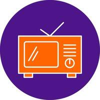 Television Line Filled Circle Icon vector