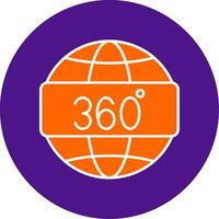 360 View Line Filled Circle Icon vector