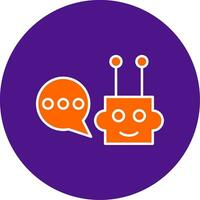Chatbot Line Filled Circle Icon vector