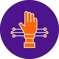 Glove Line Filled Circle Icon vector
