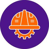 Saftey Helmet Line Filled Circle Icon vector