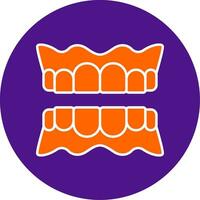Denture Line Filled Circle Icon vector
