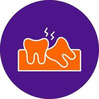 Wisdom Tooth Line Filled Circle Icon vector