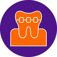 Braces Line Filled Circle Icon vector