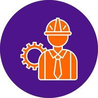 Engineer Line Filled Circle Icon vector