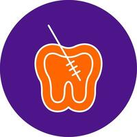 Root Canal Line Filled Circle Icon vector