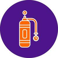 Oxygen Tank Line Filled Circle Icon vector