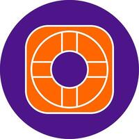 Lifebuoy Line Filled Circle Icon vector