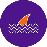 Fins Line Filled Circle Icon vector