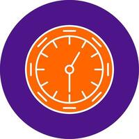 Wall Clock Line Filled Circle Icon vector