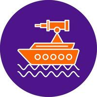 Telescope Line Filled Circle Icon vector